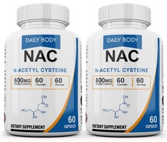 120 Vegan Capsules Non-GMO N-Acetyl L-Cysteine (NAC) 600mg