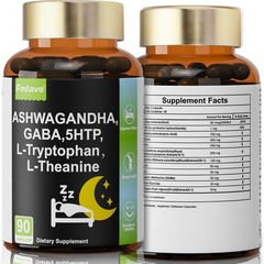 GABA 750mg 5-HTP Ashwagandha B6 Capsules Support Calm, Relaxation, Sleep & Focus
