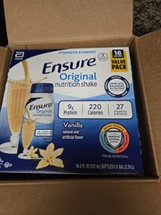 Ensure Original Nutrition Shake, 9g Protein, Vanilla, 8 fl oz – 16 Pack