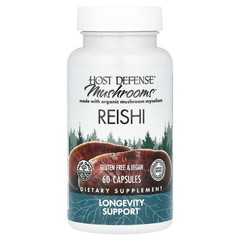 2 X Host Defense, Mushrooms�, Reishi, 60 Capsules (0.5 g per Capsule)