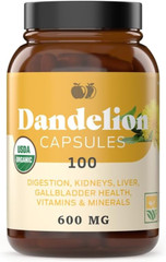 Pure Organic Dandelion Root Capsules – 530Mg Capsules 100 Pills Dried Dandeli…