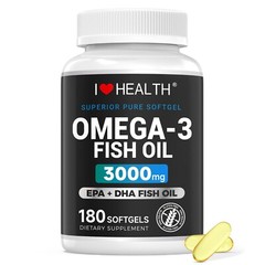 Omega-3 Fish Oil 3000mg Softgels 180 Soft Gels