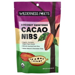 2 X Wilderness Poets, Organic Coconut Sweetened Cacao Nibs, 8 oz (226 g)