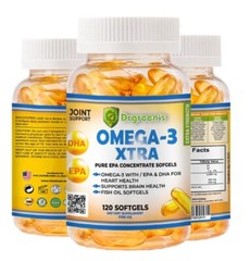 Ultra Pure Omega 3 Fish Oil 2600mg Small, Potent, Joint SUPPORT Relief XL 120
