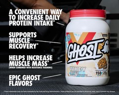 GHOST Whey Protein Powder Chocolate Chip Cookie – 22oz
