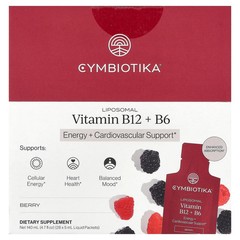 2 X Cymbiotika, Liposomal Vitamin B12 + B6, Berry, 28 Liquid Packets, 0.17 fl o
