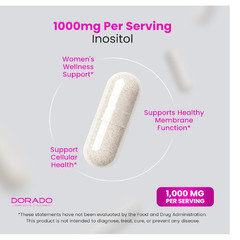 Inositol Myo-Inositol 1000mg 120 Caps Hormone Balance Support Vegan PCOS Control