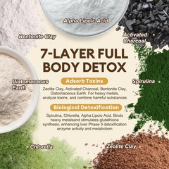 2000MG All-In-1 Detox Binder, Activated Charcoal, Zeolite, Bentonite Clay, Alpha
