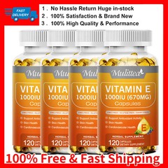 Vitamin E 1000IU 670MG Capsules(d-Alpha Tocopherol),Support Antioxidant & Immune