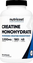 Nutricost Creatine Monohydrate 3000mg 180 Caps Pre Post Workout Muscle Recovery