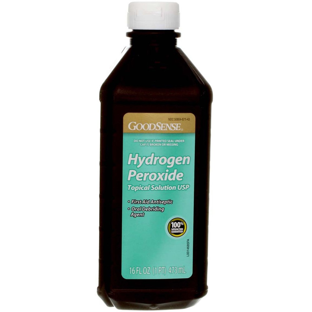 3 Pack GoodSense Hydrogen Peroxide Topical Solution Liquid, 16 fl oz