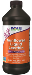 NOW FOODS SunFlower Lecithin Liquid 16oz Natural Phospholipids Fresh 02/2025