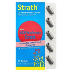 2 X Bio-Strath, Fermented Herbal Yeast Postbiotic, With Koji Mushroom Iron, 30