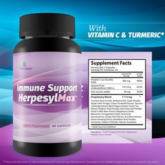 Immune Support Herpesyl Max – Over 900 MG of Vitamin C & Zinc Per Serving