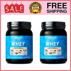 2 Pack Equate Whey Protein Powder, Smooth Vanilla, 24 oz Pk