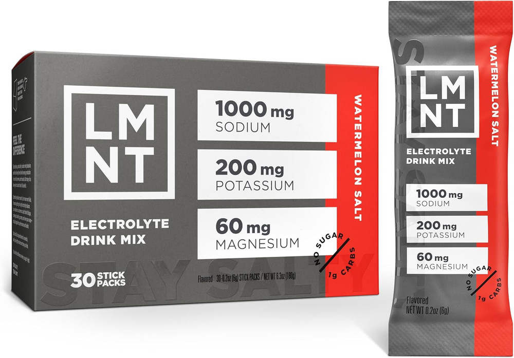 LMNT Zero Sugar Electrolytes – Watermelon Salt | Drink Mix | 30-Count