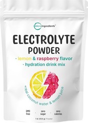 Sugar-Free Electrolyte Powder – Lemon Raspberry, 16oz – 69 Servings of Hydration