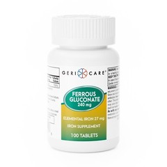 MCK Mineral Supplement Geri-Care® Iron 240 mg Strength Tablet 100 per Bottle