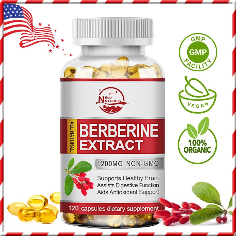 120 Cap Berberine 1200mg High Abosorption For Blood Sugar Immune 2 Months Supply