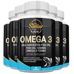 5 Bottles Omega 3 Fish Oil by My Stellar Lifestyle – 60 Softgels x5