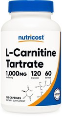 Nutricost L-Carnitine Tartrate 1000mg, 120 120 Count (Pack of 1), Multicolor