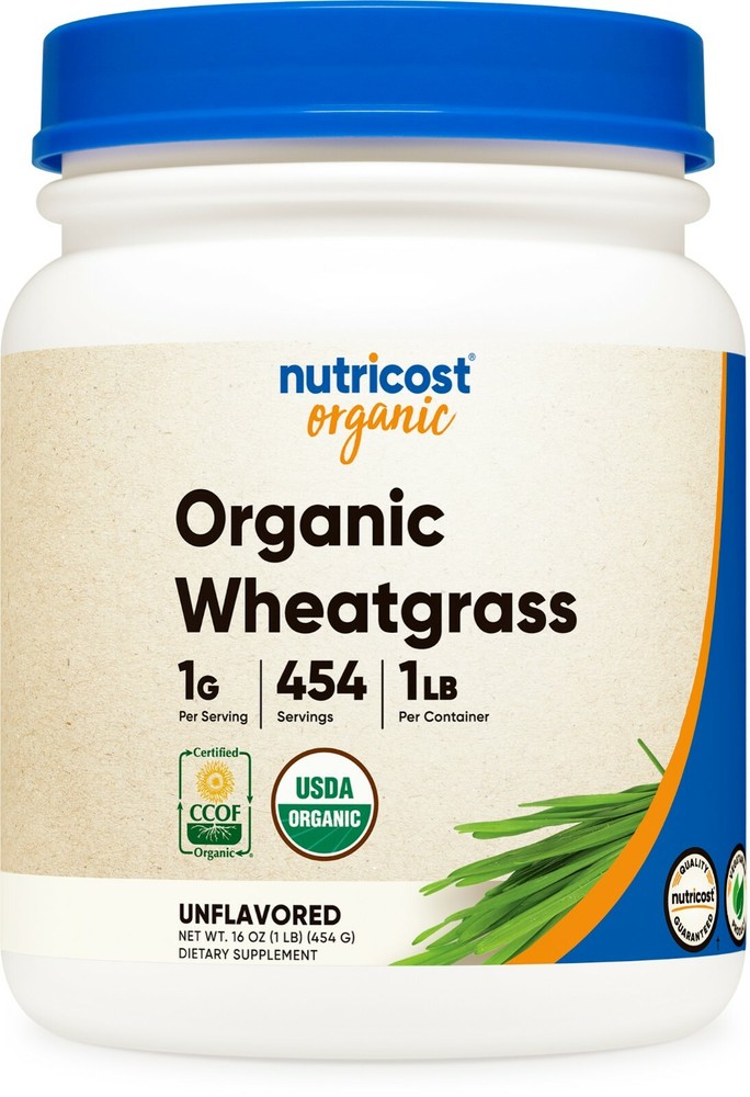 Nutricost Organic Wheatgrass Powder 1LB – Non GMO, Gluten Free, Superfood