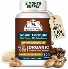 Colon Wellness Supplement Organic Mushroom Extract 1500mg 120 Caps