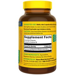 Nature Made Magnesium Glycinate 200 mg per Serving, 60 Count (Pack of 1)