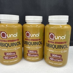 (3) Qunol Ubiquinol CoQ10 200mg Softgels 60 ct Guaranteed Fresh Exp 08/2026