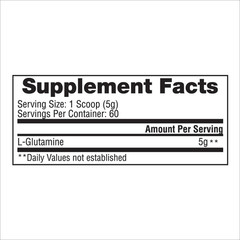 GASPARI NUTRITION GLUTAMINE Pure L-Glutamine Powder Unflavored 300g 60 Servings