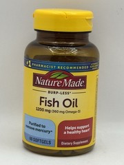 Nature Made Burp-Less Fish Oil 1200 mg 60 Softgels Fish Oil Ex 2027