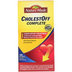 Nature Made CholestOff Complete 120 Softgels Gluten-Free, No Artificial Flavors,