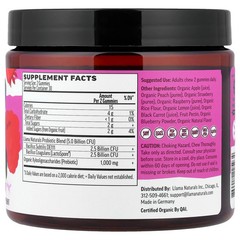 2 X Llama Naturals, Adult Prebiotic & Probiotic, Real Fruit Gummies, Mixed Berr