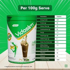 Vidaslim Protein Powder For Unisex Weight Control & Management Caffe Latte 400 G