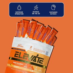 Real Ketones, Elevate, Orange, 30 Drink Mix Packets, Authentic, Exp 09/28