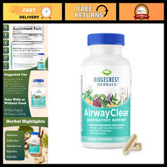 AirwayClear Lung Health Supplements – Schisandra, Cassia & Ginger – Vegan, Glute