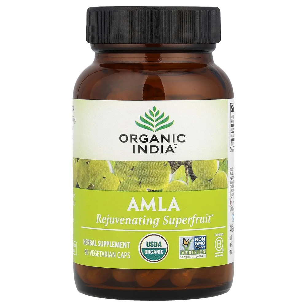 2 X Organic India, Amla, 90 Vegetarian Caps (500 mg per Capsule)