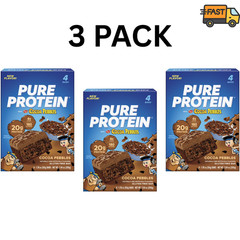 Pure Protein Cocoa Pebbles Protein Bars 12 Count Gluten Free 1.76oz
