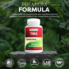 Best Naturals TMG Trimethylglycine (As Betaine Anhydrous) 1000 Mg Serving – 120
