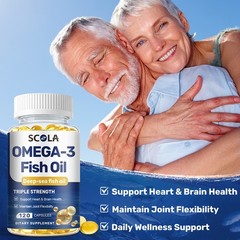 Omega 3 Fish Oil Capsules Triple Strength EPA & DHA, Burp-Less 120 sofgels NEW