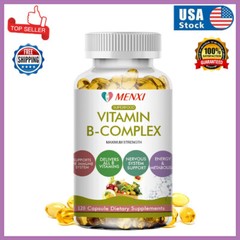 60pc Vitamin B Complex Vitamin B Supplement- B-Complex Vitamins with B12, B6, B9