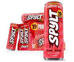 SPYLT High Protein Milk Strawberry 12 Cans 20g Protein Sugar Free Caffeine