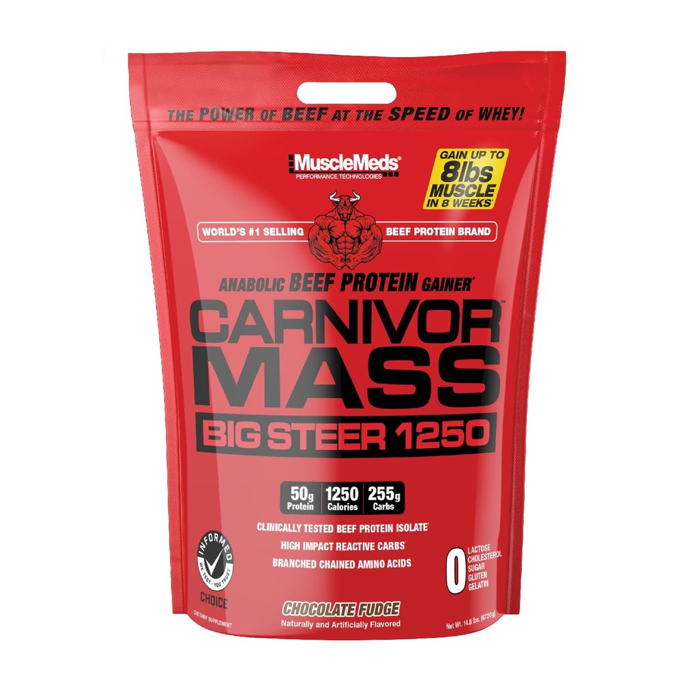 MuscleMeds Carnivor Mass Chocolate Big 15 Pound (Pack of 1), Fudge
