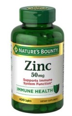 NATURES BOUNTY ZINC ~ Supports Immune Health 50mg., 400 ct Tablets ~ Exp 04/2026