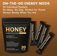 Organic Honey Energy Packets with Green Tea, Himalayan Salt & Lion’s Mane – 20 P