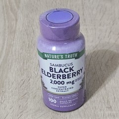 Nature’s Truth Black Elderberry Capsules | 100 Count | Super Concentrated