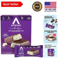 Low Sugar Chocolate Coconut Bars – 16 Count, 12g Fiber, Perfect On-the-Go Treat