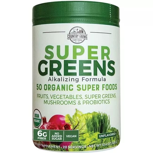 Country Farms Super Greens – Unflavored 10.6 oz Pwdr