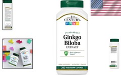 Memory Support with 200 Count Ginkgo Biloba Extract Capsules – Natural & Safe