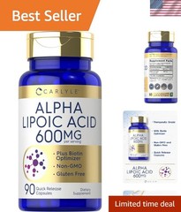 Alpha Lipoic Acid 600mg per Serving 90 Capsules- Non-GMO & Gluten Free
